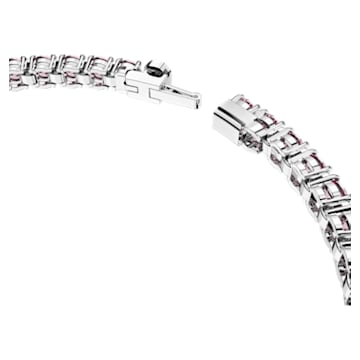 Matrix Tennis bracelet, Round cut, Small, Pink, Rhodium plated - Swarovski, 5648930