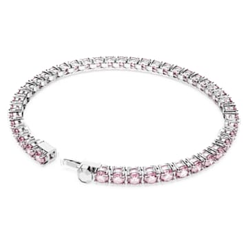 Zapestnica Matrix Tennis, Okrogli rez, Majhna, Roza, Prevleka iz rodija - Swarovski, 5648930