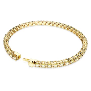 Matrix Tennis bracelet, Round cut, Small, Yellow, Gold-tone plated - Swarovski, 5648934