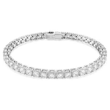 Imber Emily Tennis bracelet, Round cut, White, Rhodium plated