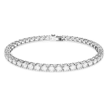 Bracelet Matrix Tennis Coupe ronde Blanc M tal rhodi