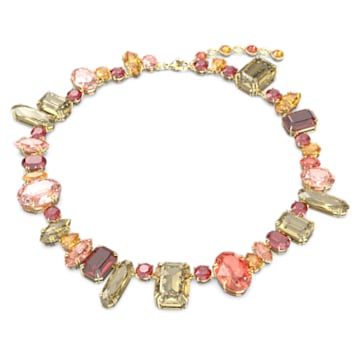 Gema necklace, Mixed cuts, Multicolored, Gold-tone plated - Swarovski, 5649008