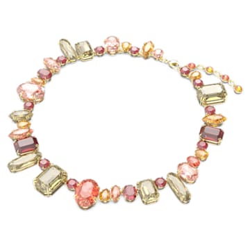 Gema necklace, Mixed cuts, Multicolored, Gold-tone plated - Swarovski, 5649008