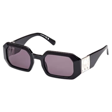 Okulary przeciwsłoneczne, Kształt ośmiokątny, SK0387 01A, Czarne - Swarovski, 5649034