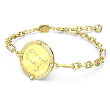Zodiac armband, Tweeling, Goudkleurig, Goudkleurige toplaag - Swarovski, 5649067