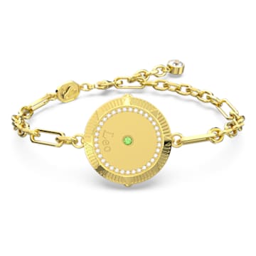 Zodiac armband, Leeuw, Goudkleurig, Goudkleurige toplaag - Swarovski, 5649068