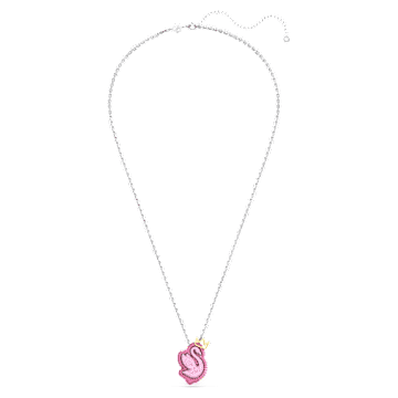 Wisiorek Pop Swan, Swan, Długi, Różowy, Powłoka z rodu - Swarovski, 5649195