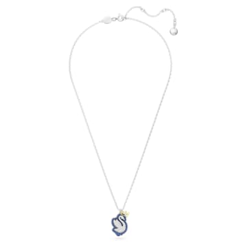 Pop Swan pendant, Swan, Blue, Rhodium plated - Swarovski, 5649199
