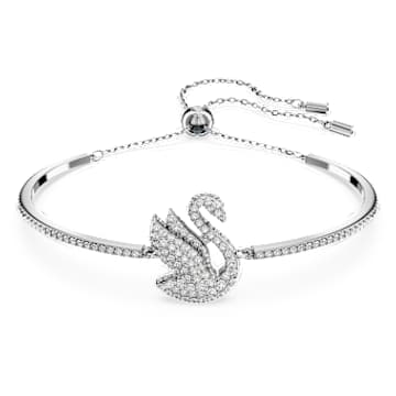 Swarovski Iconic Swan armband, Swan, Wit, Rodium toplaag - Swarovski, 5649772