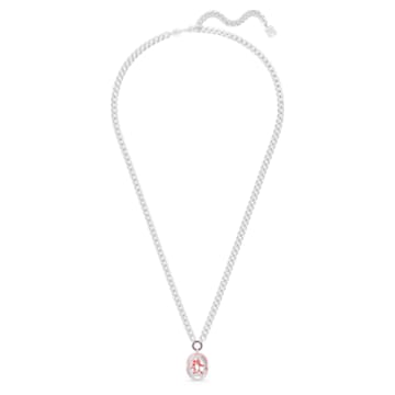 Alea necklace, Red, Rhodium plated - Swarovski, 5649789