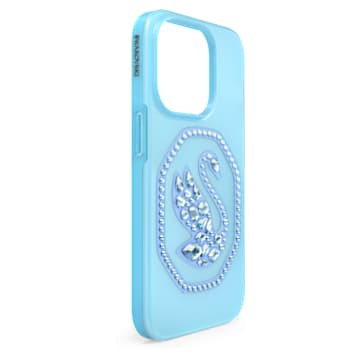 Smartphone case, Swan, iPhone® 14 Pro, Blue - Swarovski, 5649832