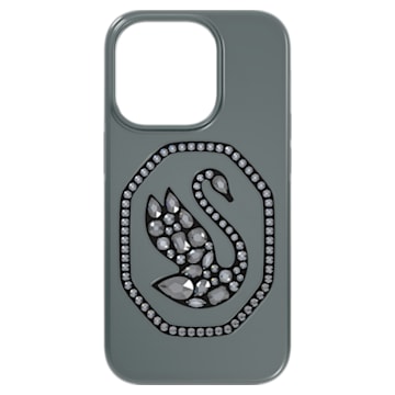 Smartphone case, Swan, iPhone® 14 Pro, Black - Swarovski, 5649839