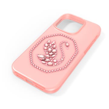 Smartphone case, Swan, iPhone® 14 Pro, Pale pink - Swarovski, 5649847