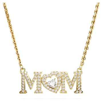 Mother s Day necklace Heart White Gold tone plated Swarovski