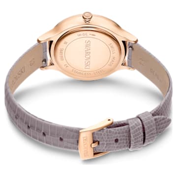 Zegarek Octea Nova, Swiss Made, Skórzany pasek, Beżowy, Powłoka w odcieniu różowego złota - Swarovski, 5649999