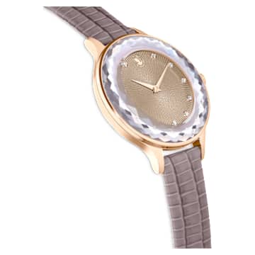 Ročna ura Octea Nova, Izdelano v Švici, Usnjeni jermen, Bež, Prevleka v rožnato zlatem odtenku - Swarovski, 5649999