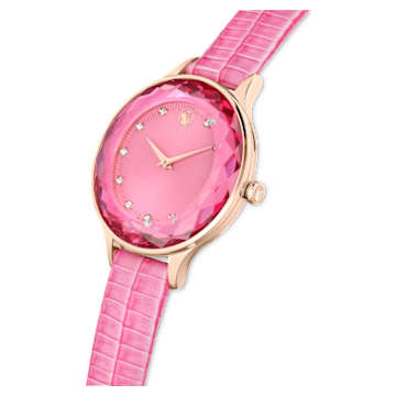 Octea Nova Uhr, Schweizer Produktion, Lederarmband, Rosa, Roségoldfarbenes Finish - Swarovski, 5650030
