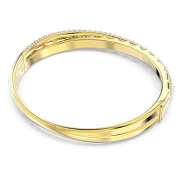Bracelete Rota, Combinação de lapidações, Branca, Lacado a dourado - Swarovski, 5650352
