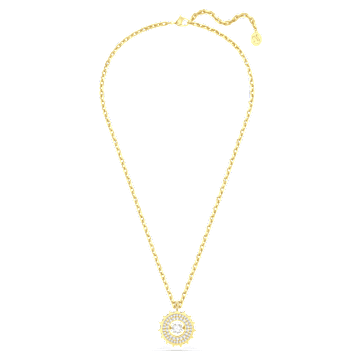 Pandantiv Rota, Diverse tăieturi rotunde, Alb, Placat cu auriu - Swarovski, 5650366