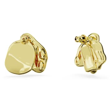 Florere stud earrings, Asymmetrical design, Flower, Pink, Gold-tone plated - Swarovski, 5650561