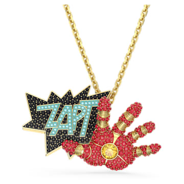 Iron Man © MARVEL pendant and brooch, Multicolored, Gold-tone plated - Swarovski, 5650575