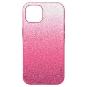 Swarovski High smartphone case, Color gradient, iPhone 14, Pink