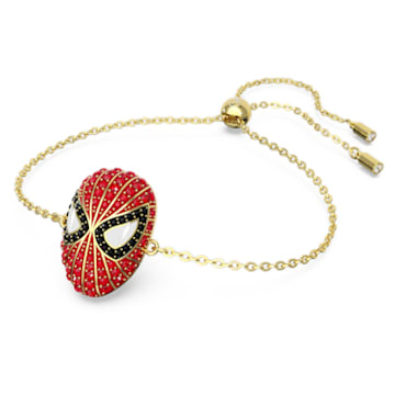 Marvel Spider-Man armband, Rood, Goudkleurige toplaag - Swarovski, 5650873
