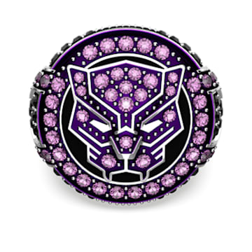 Marvel Black Panther ring, Black Panther, Purple, Rhodium plated - Swarovski, 5650877