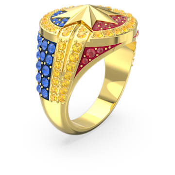 Marvel Captain Marvel ring, Multicolored, Gold-tone plated - Swarovski, 5650880