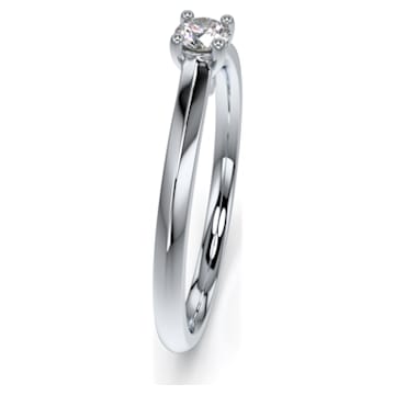 Essentials ring, Diamond TCW 0.15 carat, Sterling Silver, Rhodium plated - Swarovski, 5651254