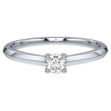 Essentials ring, Diamond TCW 0.15 carat, Sterling Silver, Rhodium plated - Swarovski, 5651257