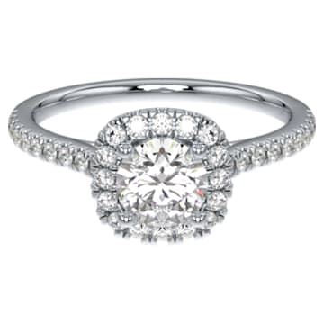 Signature ring, Diamond TCW 0.75 carat, Center Stone 0.50 carat, 14K white gold - Swarovski, 5651272