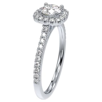 Signature ring, Diamond TCW 0.75 carat, Center Stone 0.50 carat, 14K white gold - Swarovski, 5651272
