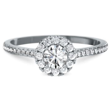 Signature ring, Diamond TCW 0.50 carat, Center Stone 0.30 carat, 14K white gold - Swarovski, 5651274