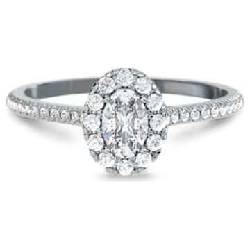Signature ring, Diamond TCW 0.50 carat, Center Stone 0.30 carat Oval, 14K white gold - Swarovski, 5651279