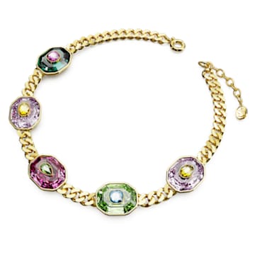 Chroma choker, Mixed cuts, Multicolored, Gold-tone plated - Swarovski, 5651288