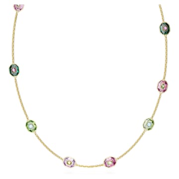 Chroma necklace, Octagon cut, Multicolored, Gold-tone plated - Swarovski, 5651290
