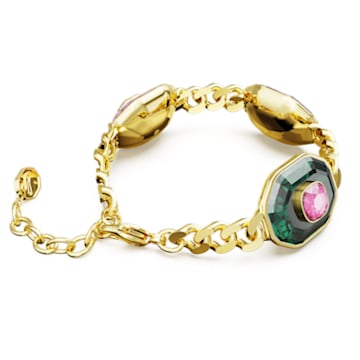Chroma bracelet, Mixed cuts, Multicolored, Gold-tone plated - Swarovski, 5651295