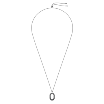 Dextera pendant, Octagon shape, Small, Black, Ruthenium plated - Swarovski, 5651703