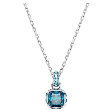 Millenia pendant, Octagon cut, Blue, Rhodium plated | Swarovski Millenia pendant, Octagon cut, Blue, Rhodium plated | Swarovski