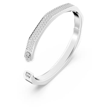 Dextera bangle, Octagon shape, White, Rhodium plated - Swarovski, 5652337