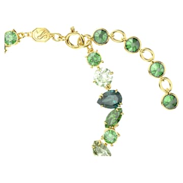 Pulseira Gema, Combinação de lapidações, Verde, Lacado a dourado - Swarovski, 5652822