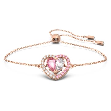 Gema 520 bracelet Heart Pink Rose gold tone plated Swarovski