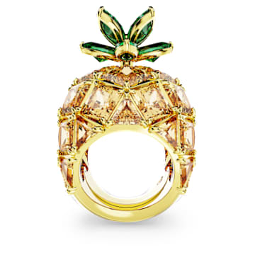 Koktajl prstan Idyllia, Ananas, Večbarven, PVD zlatega odtenka - Swarovski, 5655322