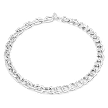 Dextera necklace, Mixed links, White, Rhodium plated - Swarovski, 5655437