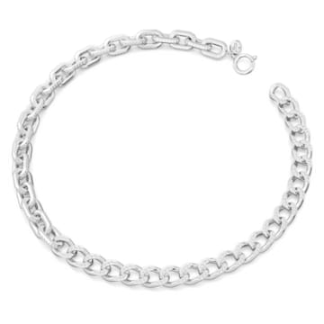 Dextera necklace, Mixed links, White, Rhodium plated - Swarovski, 5655437