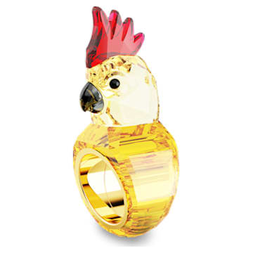 Idyllia cocktail ring, Parrot, Multicolored, Gold-tone plated - Swarovski, 5655476