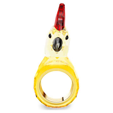 Idyllia cocktail ring, Parrot, Multicolored, Gold-tone plated - Swarovski, 5655476