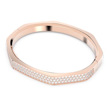 Dextera Armreif, Achteckform, Weiß, Roségold-Legierungsschicht - Swarovski, 5655626