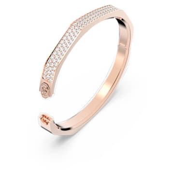 Dextera bangle, Octagon shape, White, Rose gold-tone plated - Swarovski, 5655627